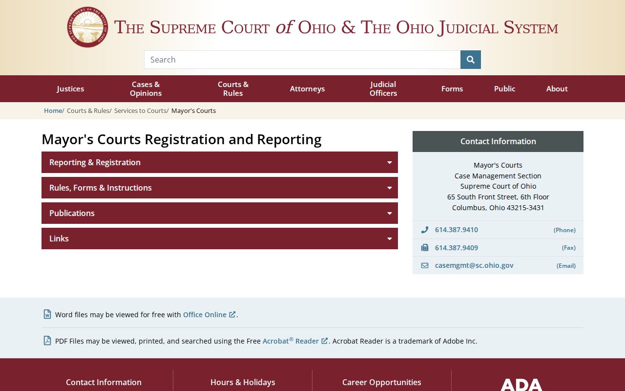 Beaver court docket Ohio Mayor's Courts registration information