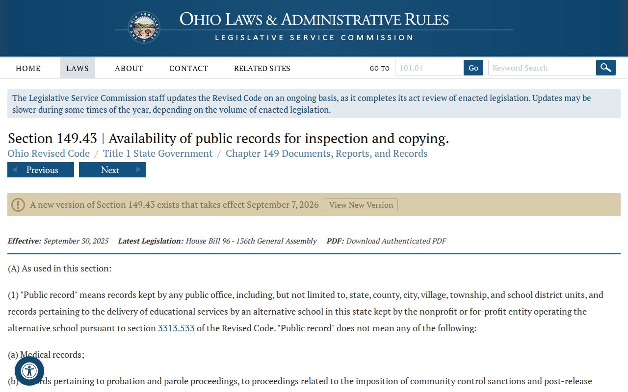 Pike County court records and Ohio Public Records Act source page