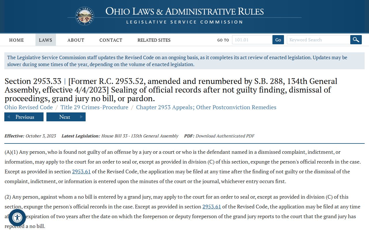 Pike County criminal docket access after dismissal statute