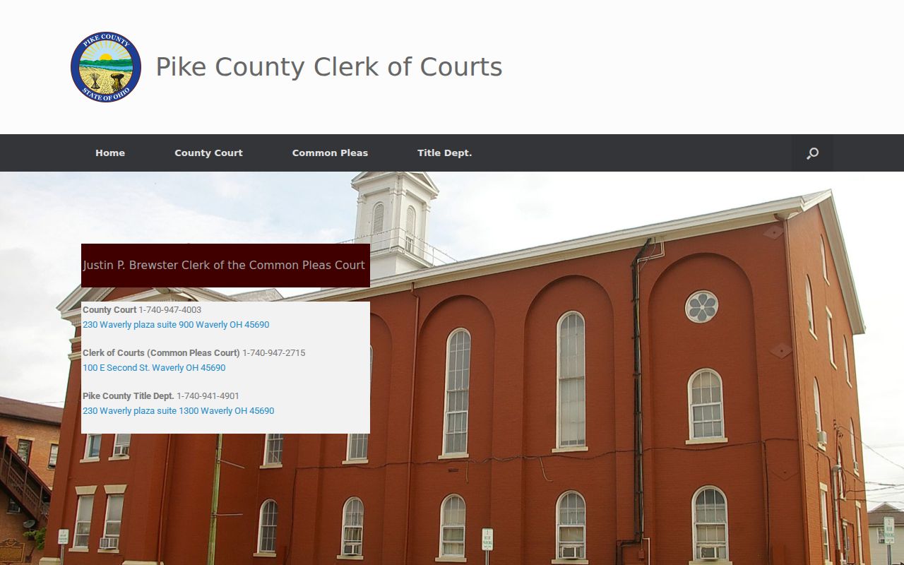 Pike County court docket Clerk of Courts records office